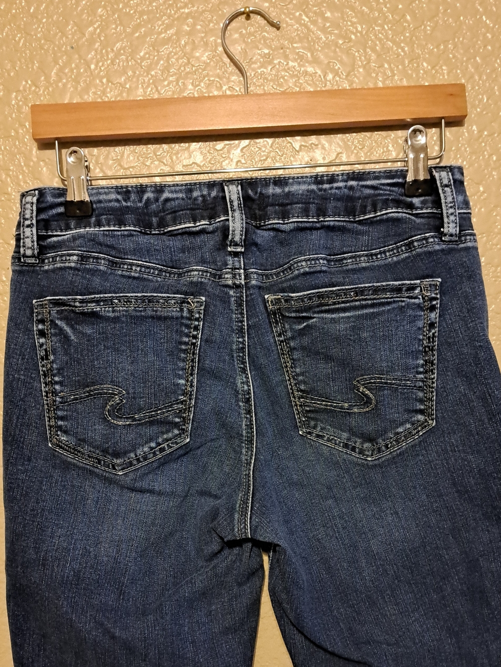 Size 29 Silver Jeans Dark Blue Skinny Stretch Capris - Picture 6 of 12